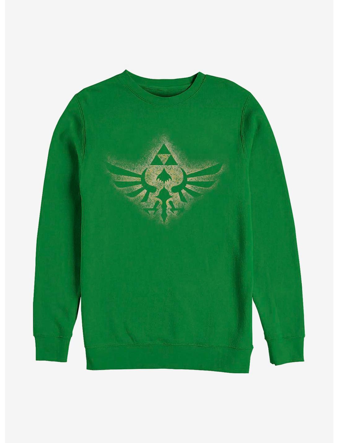 Nintendo Zelda Soaring Triforce Crew Sweatshirt, KELLY, hi-res