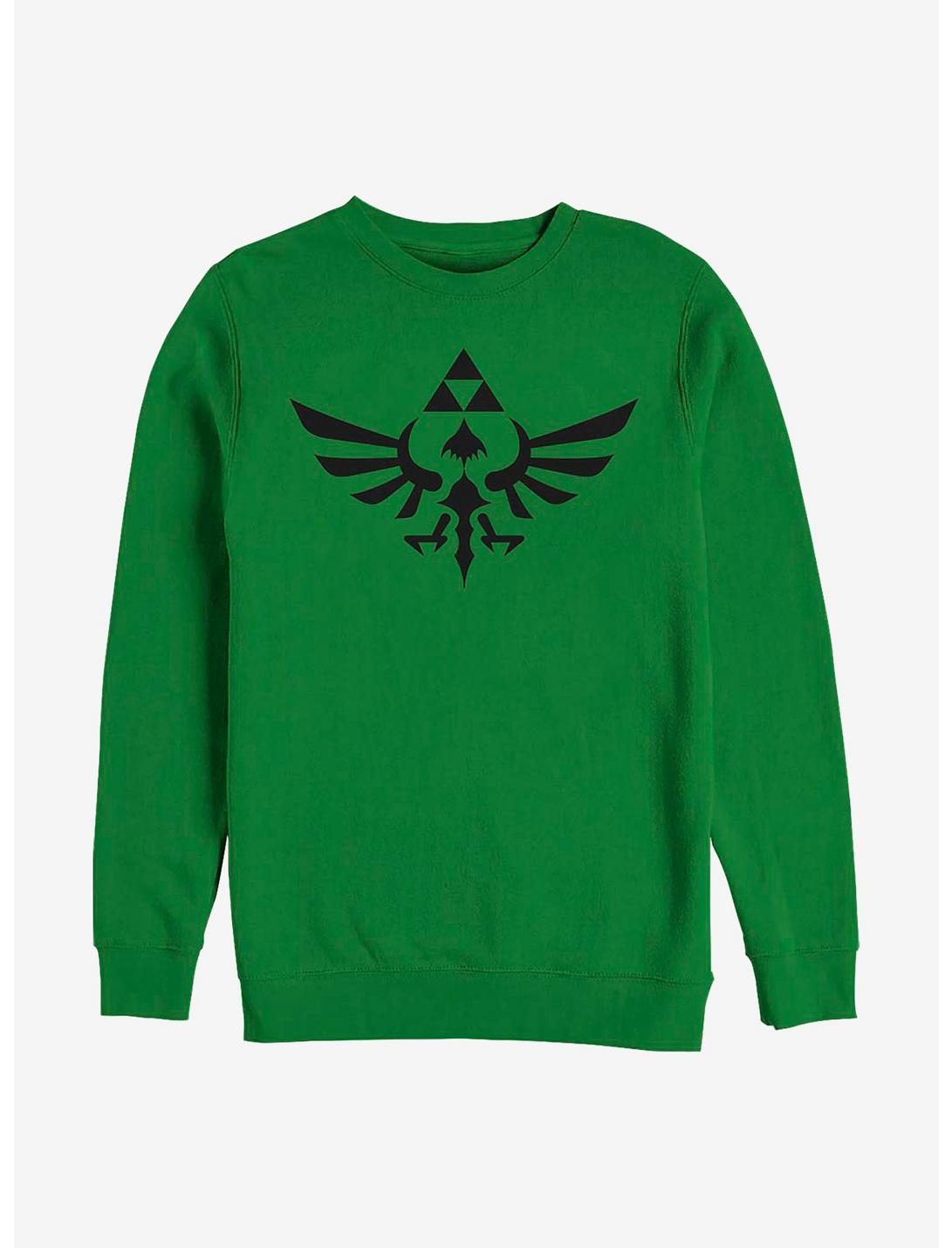 Nintendo Zelda Triumphant Triforce Crew Sweatshirt, KELLY, hi-res