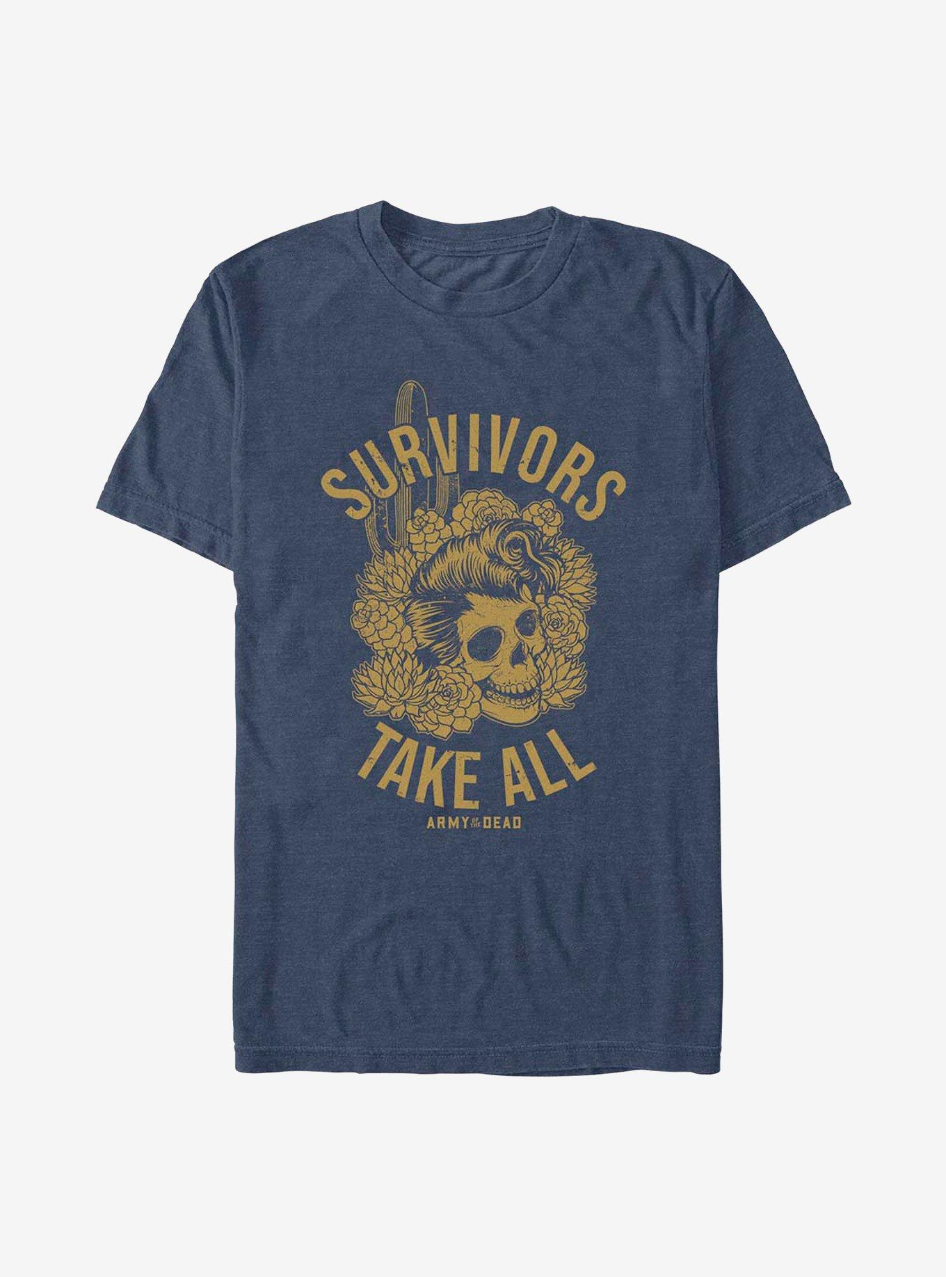 Army Of The Dead Survivors Take All T-Shirt, NAVY HTR, hi-res