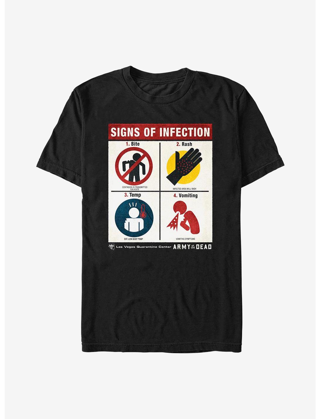 Army Of The Dead Signs Of Infection T-Shirt, BLACK, hi-res