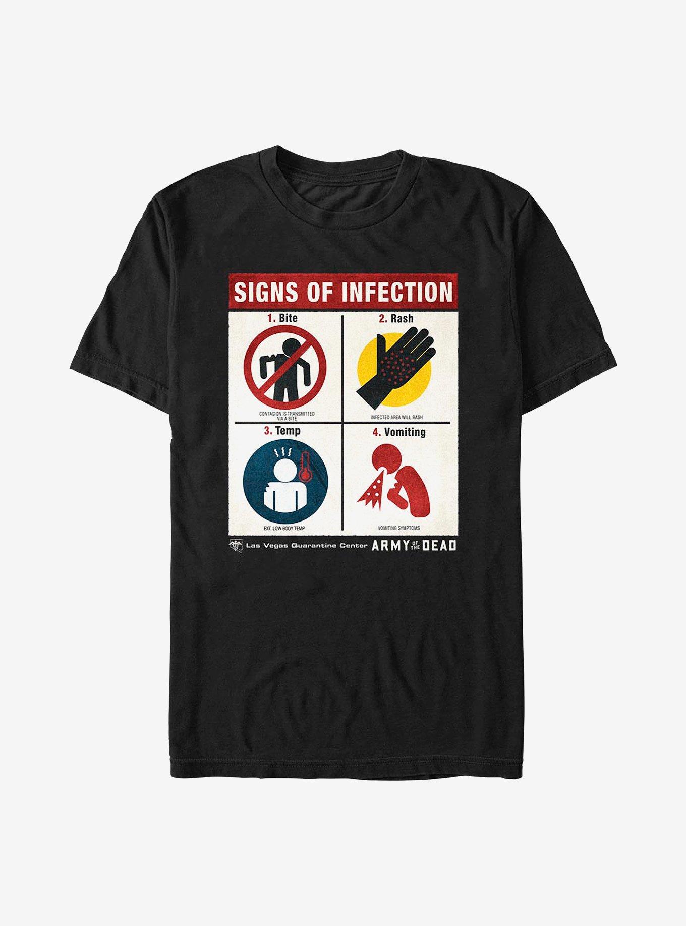 Army Of The Dead Signs Of Infection T-Shirt, BLACK, hi-res