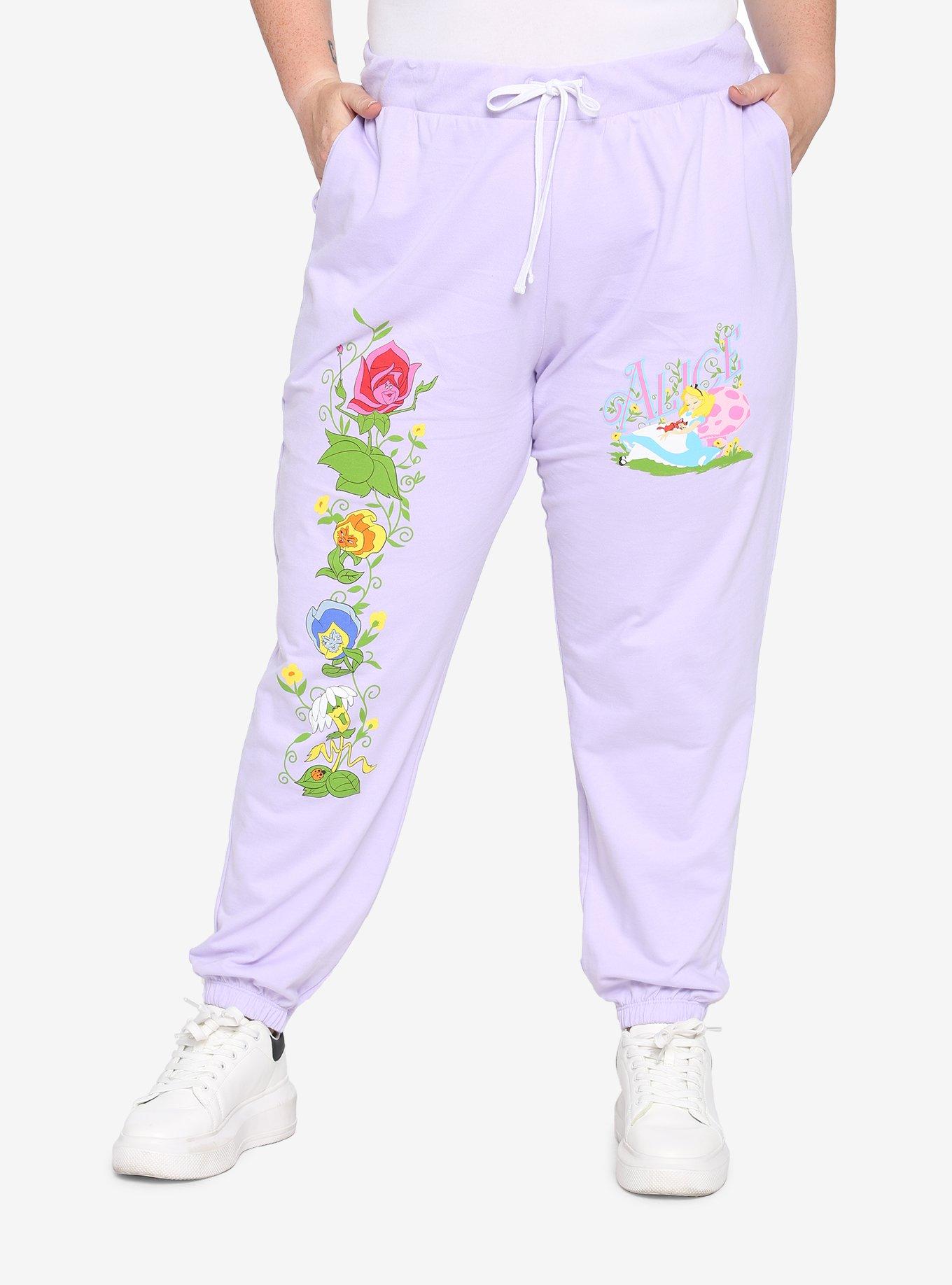 Disney Alice In Wonderland Flowers Girls Sweatpants Plus Size, MULTI, hi-res