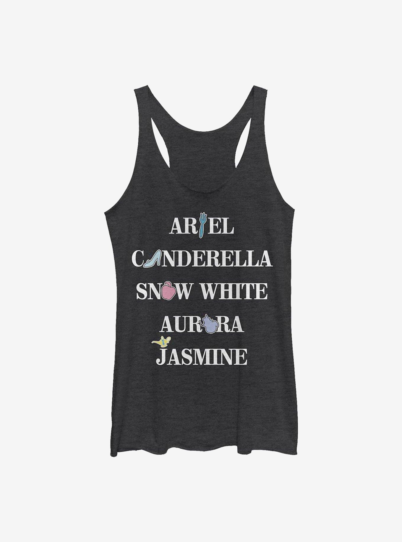 Disney Princess Names Stacked Womens Tank Top, , hi-res