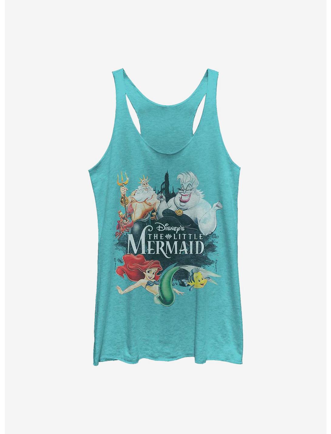 Disney The Little Mermaid Watercolor Womens Tank Top, TAHI BLUE, hi-res