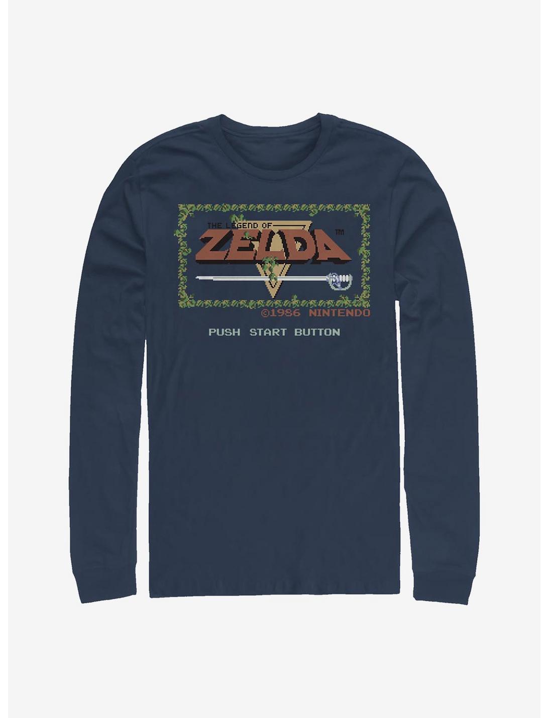The Legend Of Zelda Pixelated Long-Sleeve T-Shirt, NAVY, hi-res