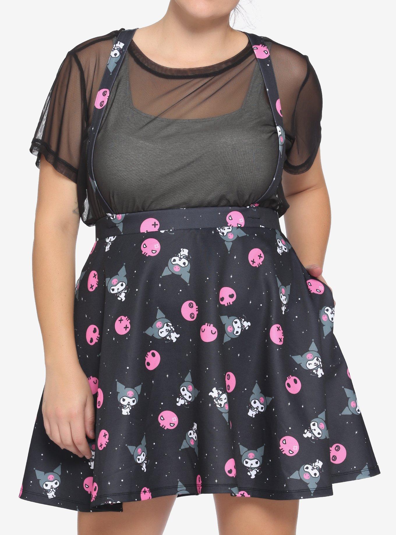 Kuromi Skull Suspender Skirt Plus Size, MULTI, hi-res