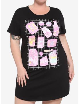 Hello Kitty And Friends Snacks & Games Grid T-Shirt Dress Plus Size, , hi-res