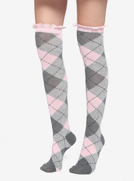 pink and grey dress socks Men's Light Pink with Black and Gray Color Argyle Dress Socks