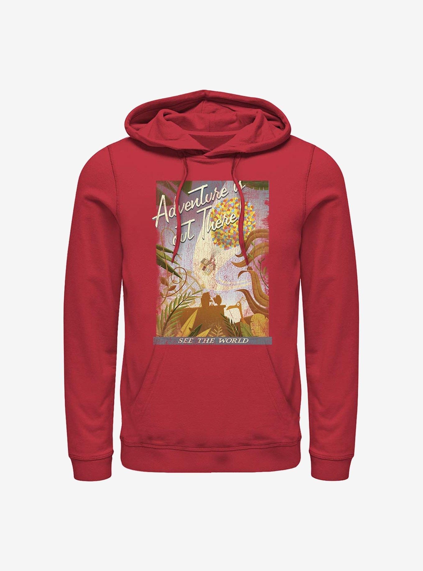 Disney Pixar Up Travel Poster Hoodie, RED, hi-res