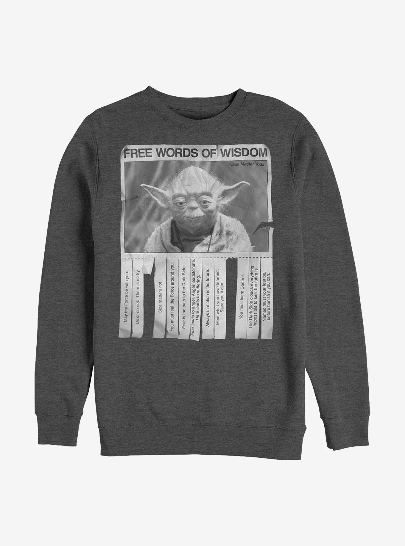 Star Wars Yoda Words Of Wisdom Crew Sweatshirt, , hi-res