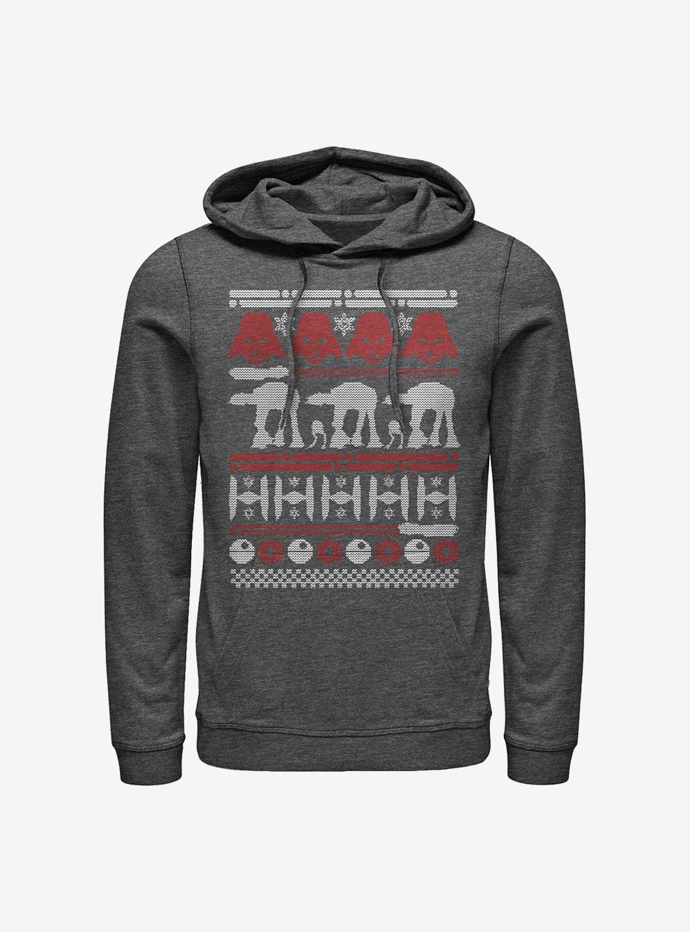 Star Wars Ugly Holiday Hoodie, CHAR HTR, hi-res