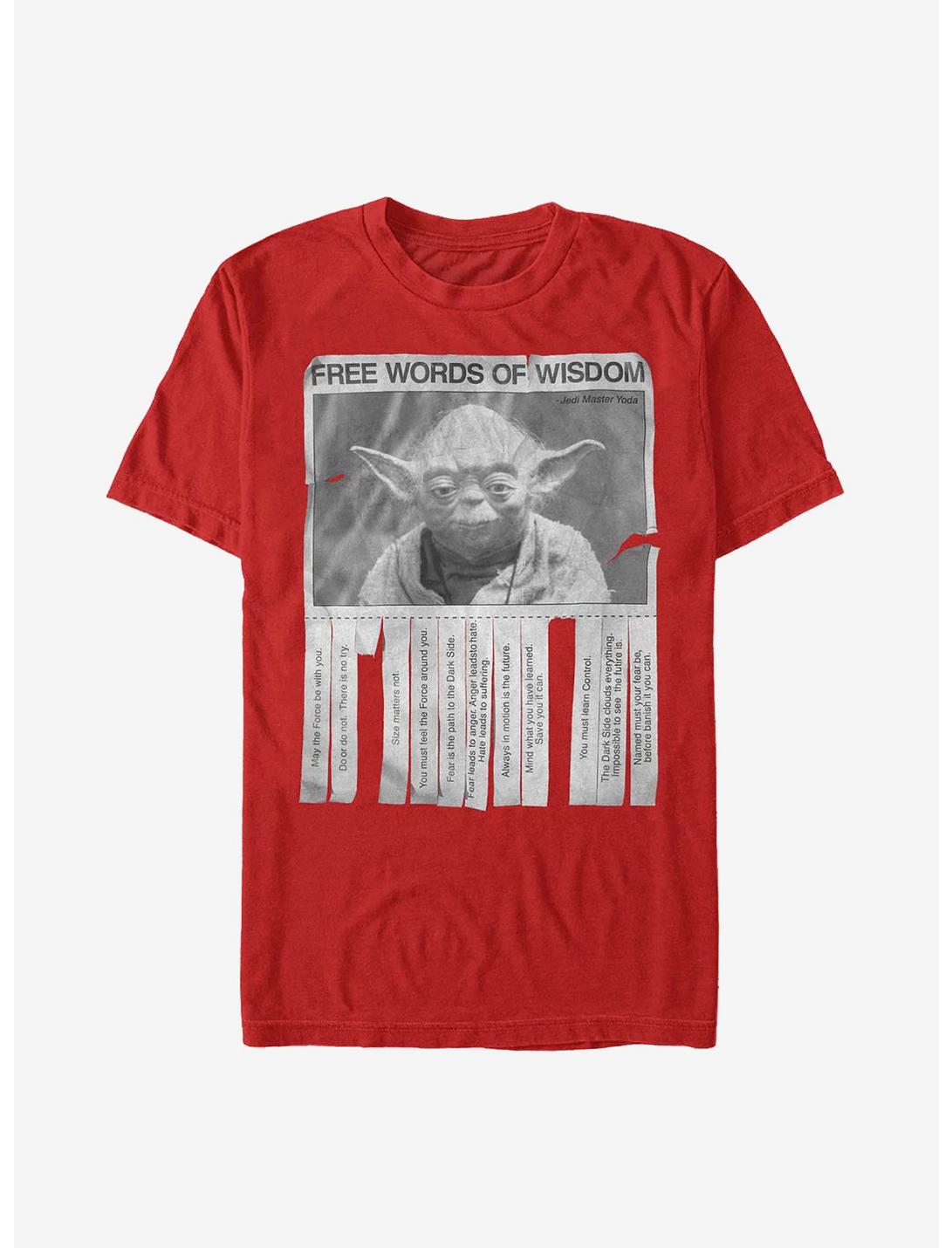 Star Wars Yoda Words Of Wisdom T-Shirt, RED, hi-res