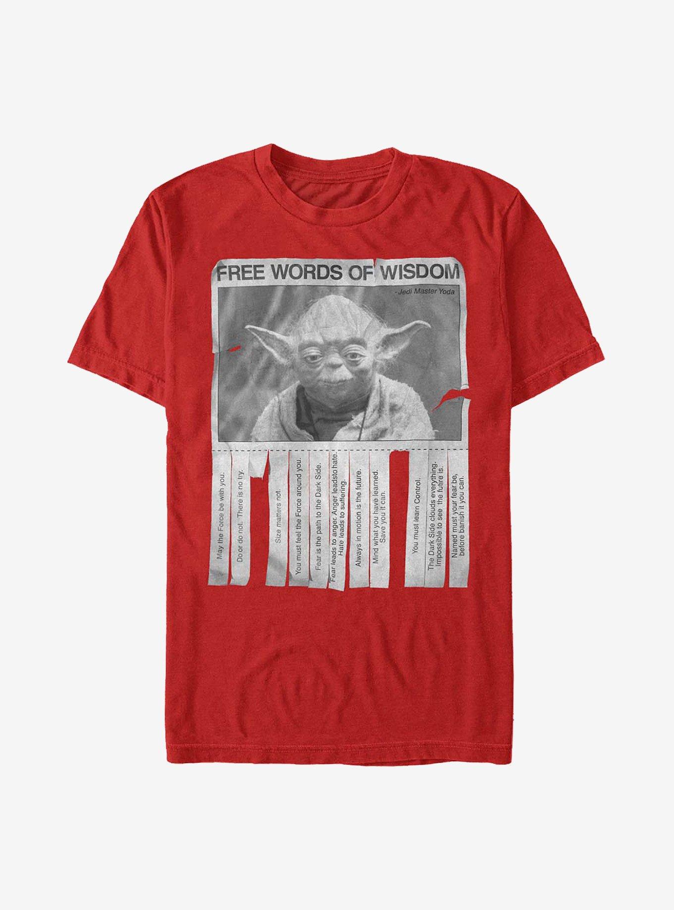 Star Wars Yoda Words Of Wisdom T-Shirt, RED, hi-res