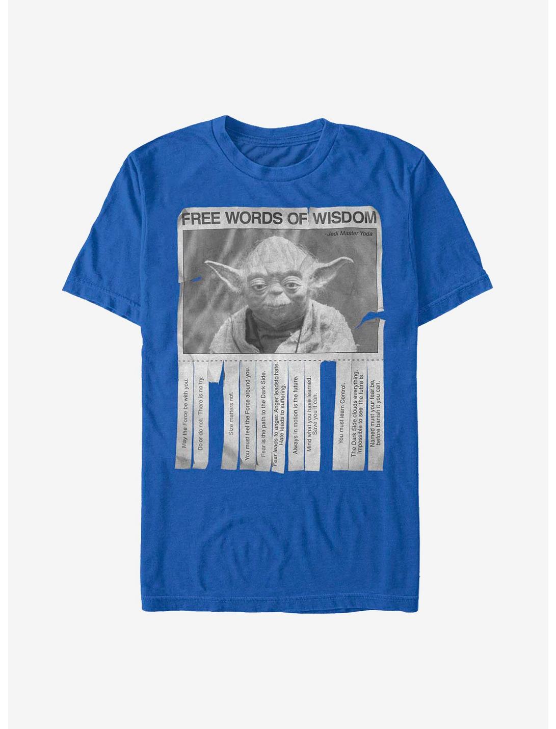 Star Wars Yoda Words Of Wisdom T-Shirt, ROYAL, hi-res