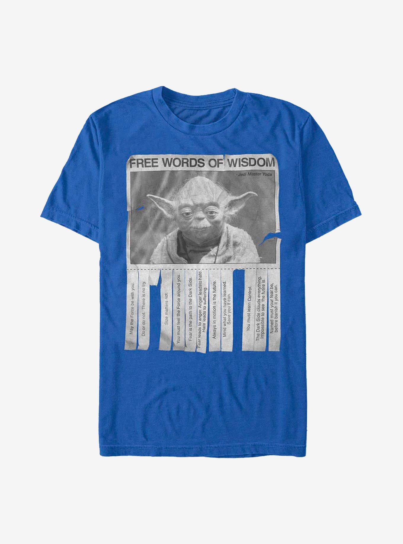 Star Wars Yoda Words Of Wisdom T-Shirt, ROYAL, hi-res