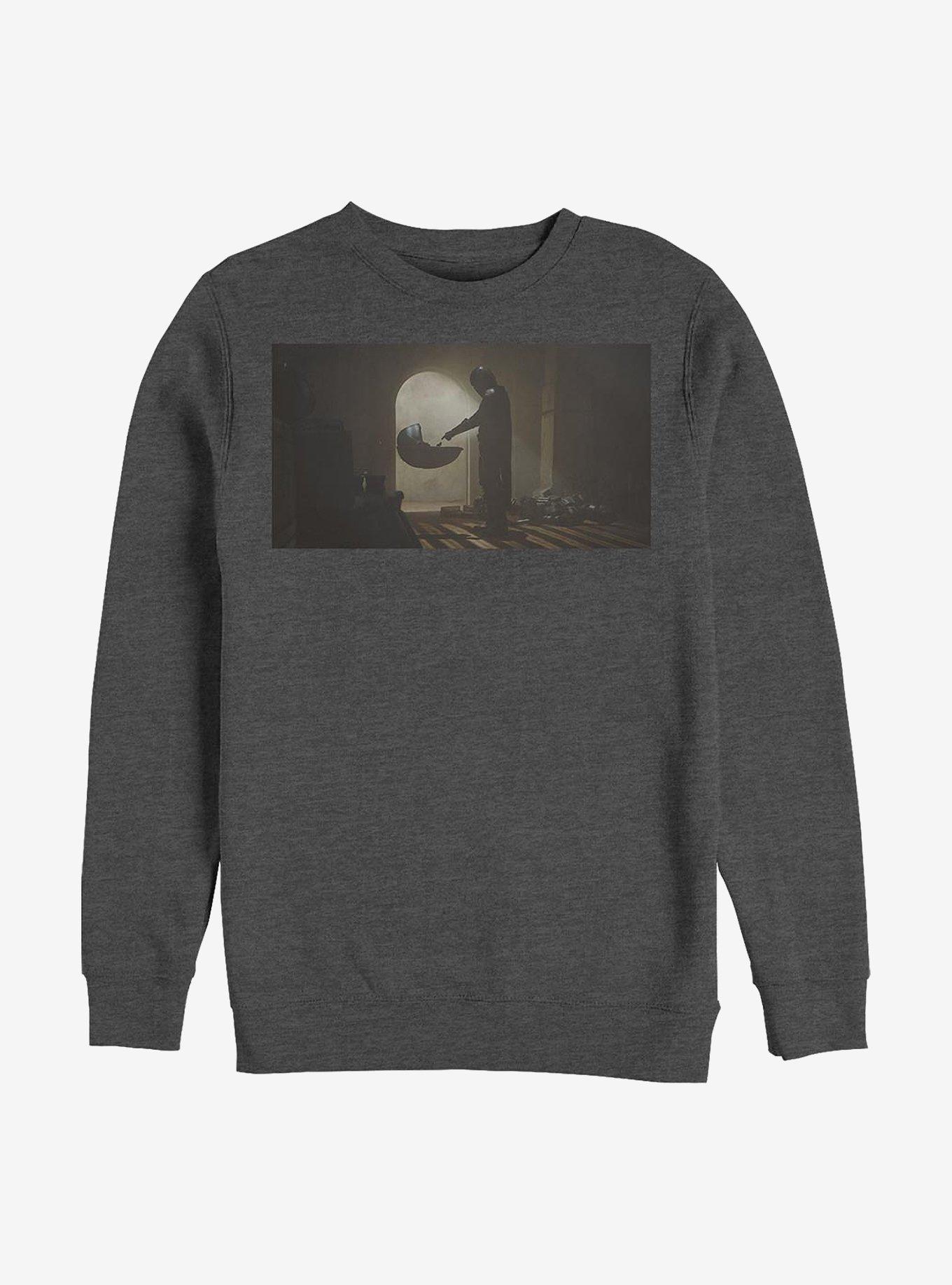 Star Wars The Mandalorian Simple Scene Crew Sweatshirt, CHAR HTR, hi-res