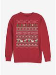 Star Wars The Mandalorian The Child Ugly Sweater Crew Sweatshirt, RED, hi-res