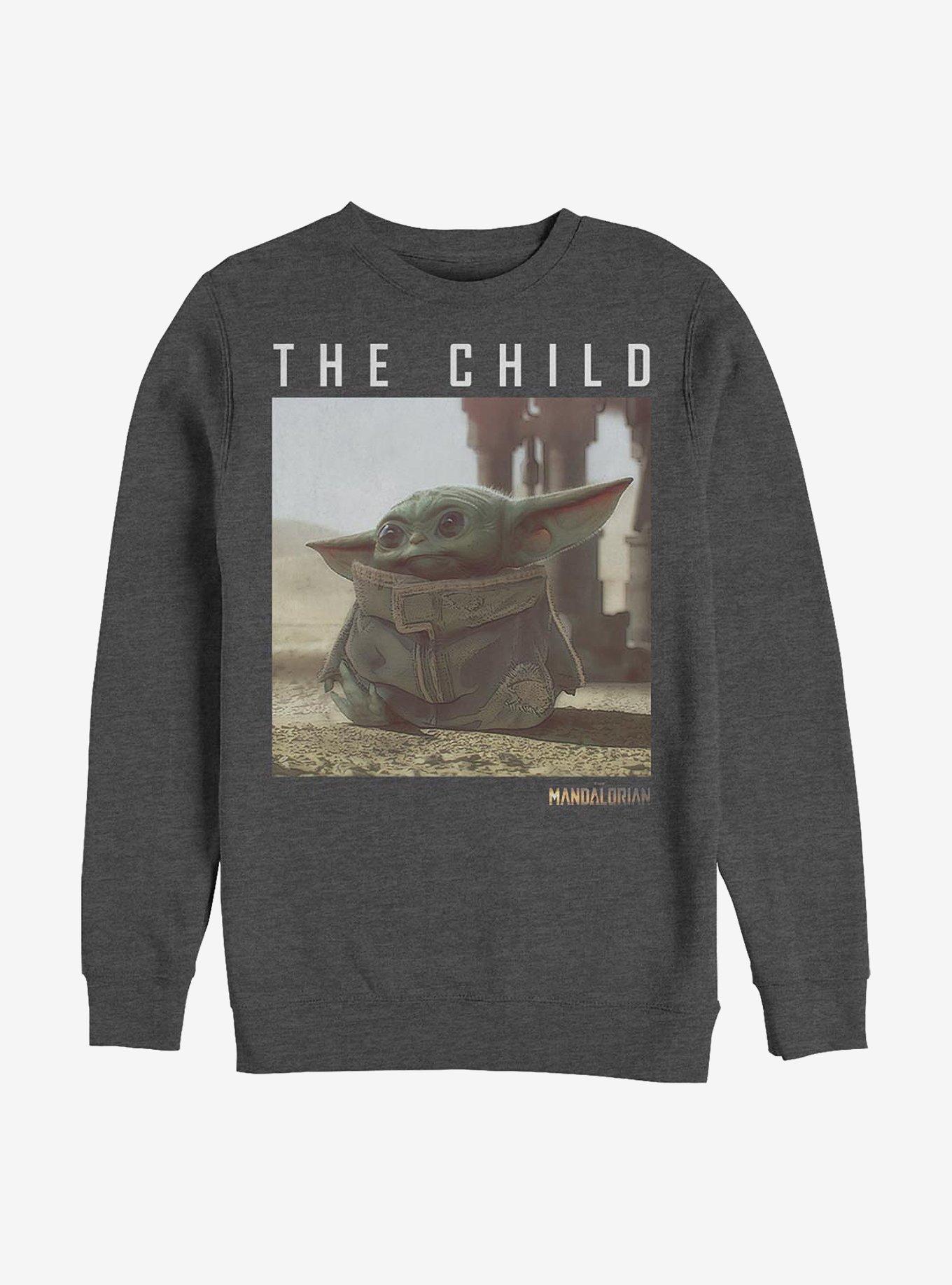 Star Wars The Mandalorian The Child Classic Pose Crew Sweatshirt, CHAR HTR, hi-res