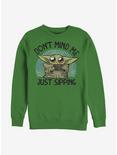 Star Wars The Mandalorian The Child Just Sipping Crew Sweatshirt, KELLY, hi-res