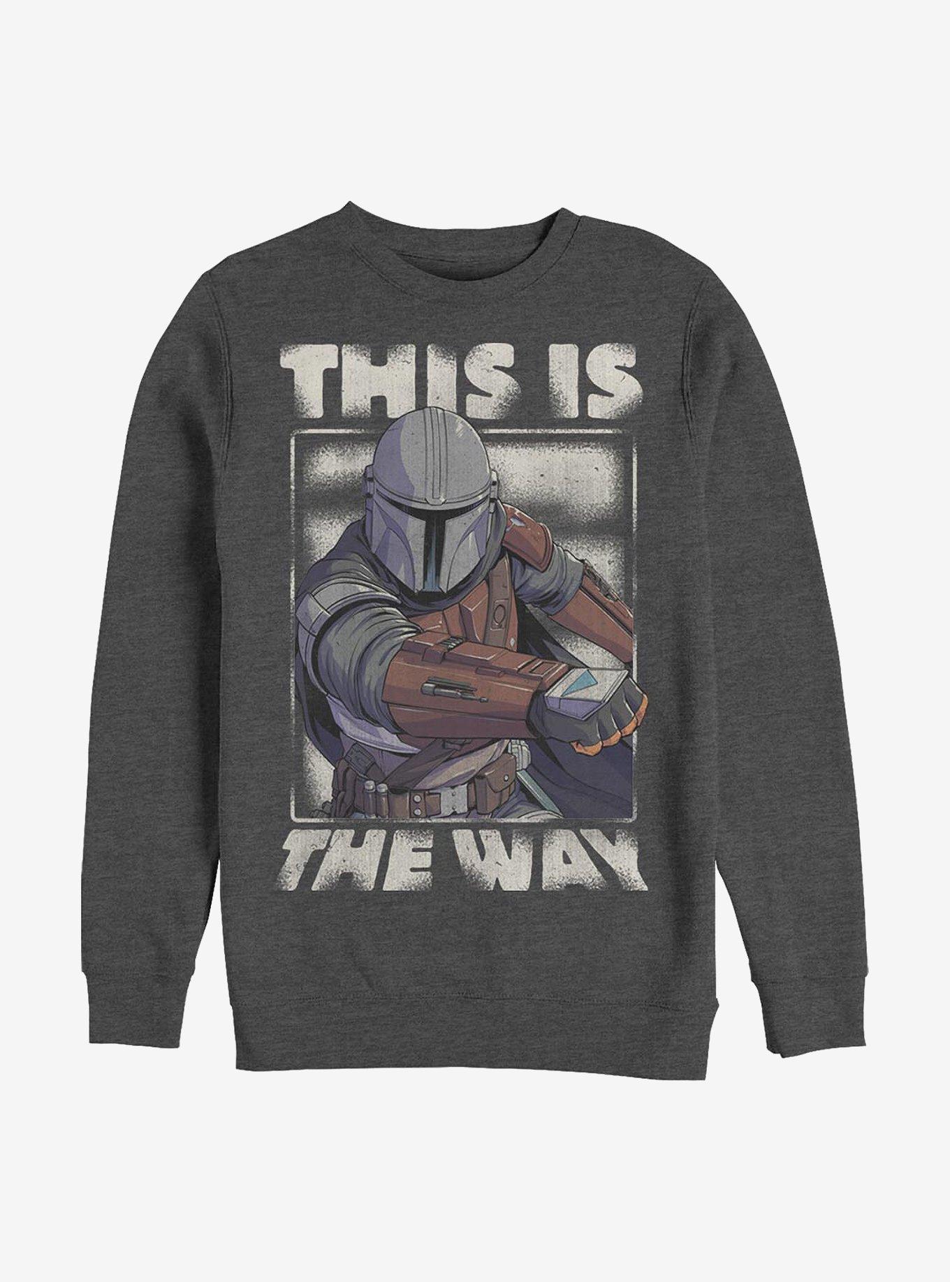 Star Wars The Mandalorian This Is The Way Crew Sweatshirt, CHAR HTR, hi-res