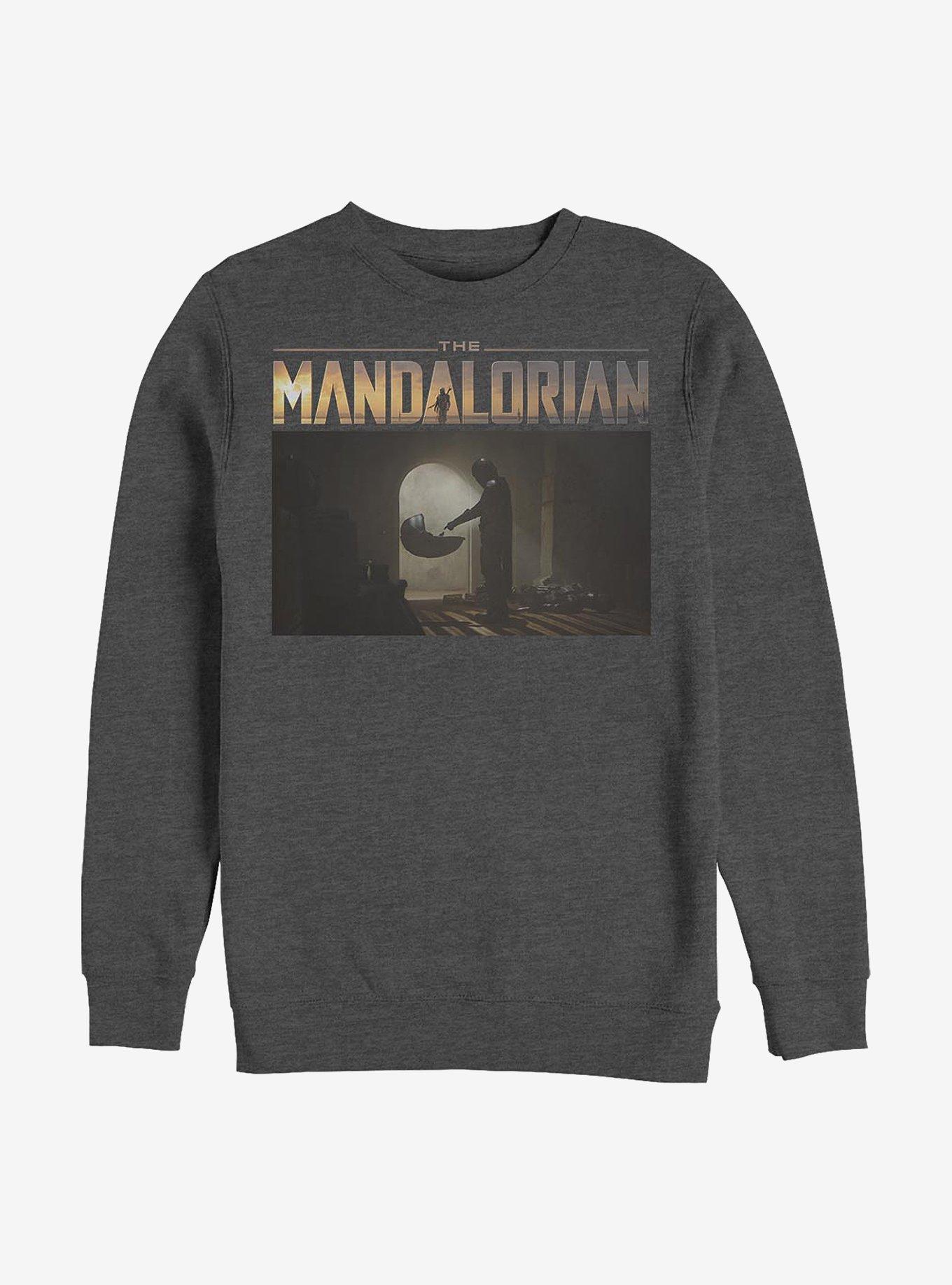 Star Wars The Mandalorian Title Scene Crew Sweatshirt, CHAR HTR, hi-res