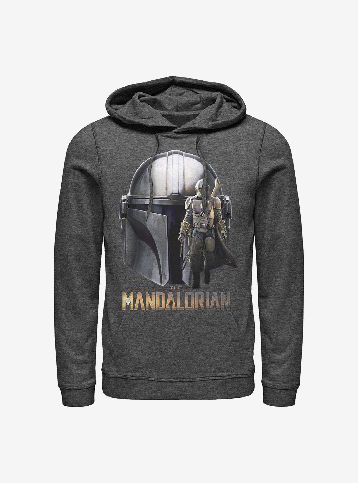 Star Wars The Mandalorian Mando Head Hoodie, CHAR HTR, hi-res