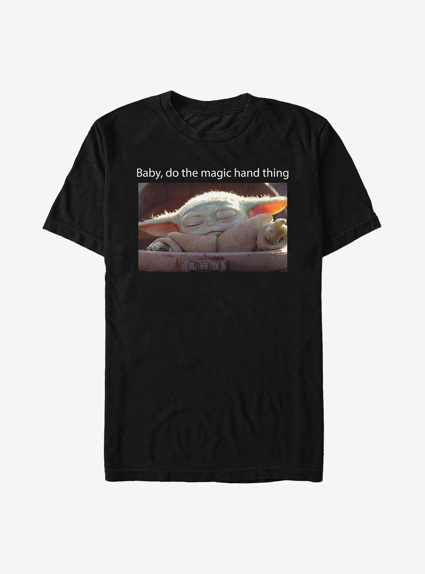 Star Wars The Mandalorian The Child Magic Hand Meme T-Shirt, BLACK, hi-res