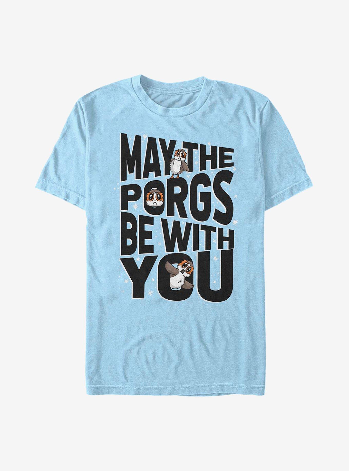 Star Wars: The Last Jedi Porgs Be With Us All T-Shirt, LT BLUE, hi-res