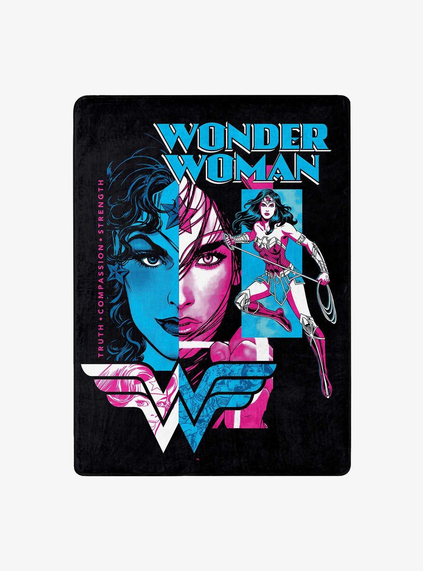 DC Comics Wonder Woman Truth Compassion Strenght Silk Touch Throw, , hi-res