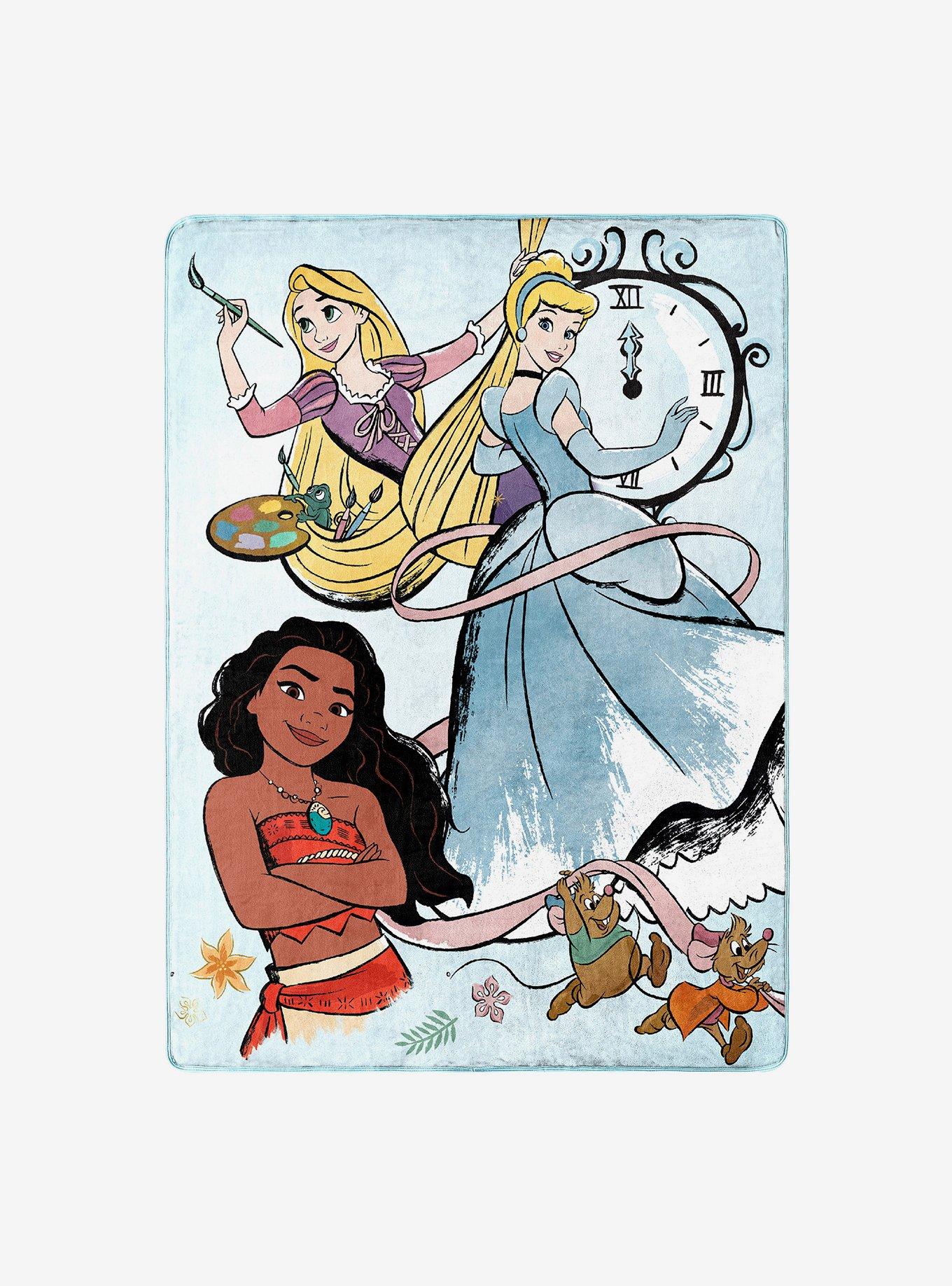 Disney Princess Powder Blue Silk Touch Throw, , hi-res