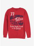 Star Wars Millennium Falcon Fastest Junk Crew Sweatshirt, RED, hi-res