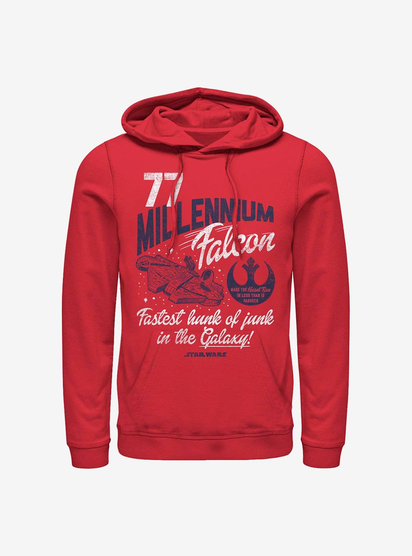 Star Wars Millennium Falcon Fastest Junk Hoodie, RED, hi-res