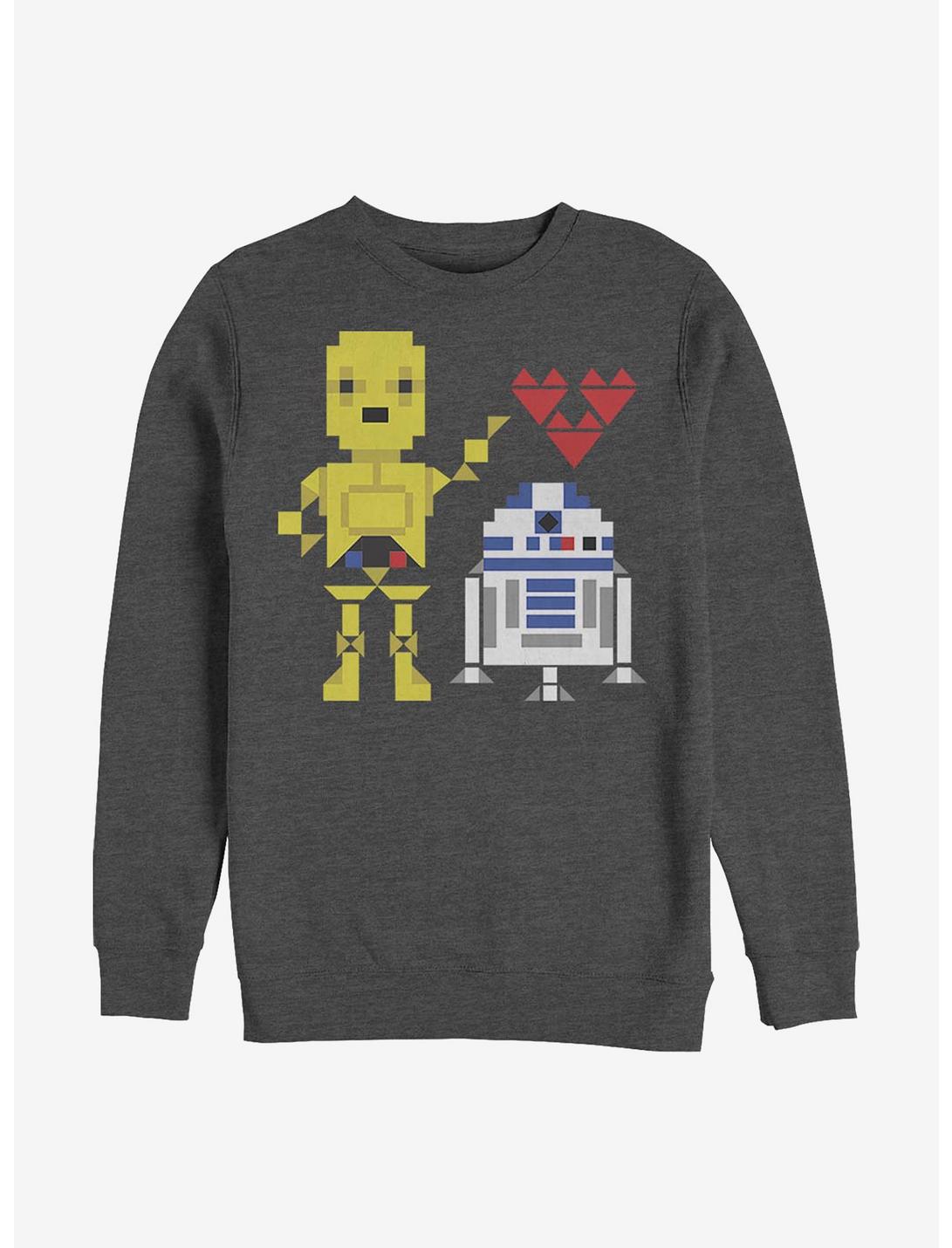 Star Wars R2 C-3PO Love Crew Sweatshirt, CHAR HTR, hi-res