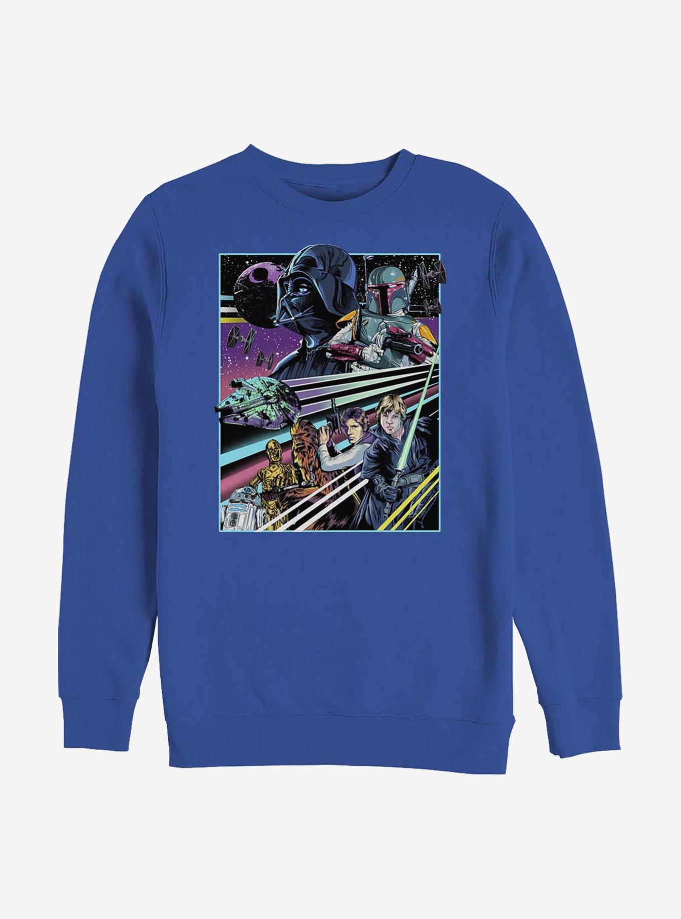 Star Wars Rebellion Poster Crew Sweatshirt, ROYAL, hi-res