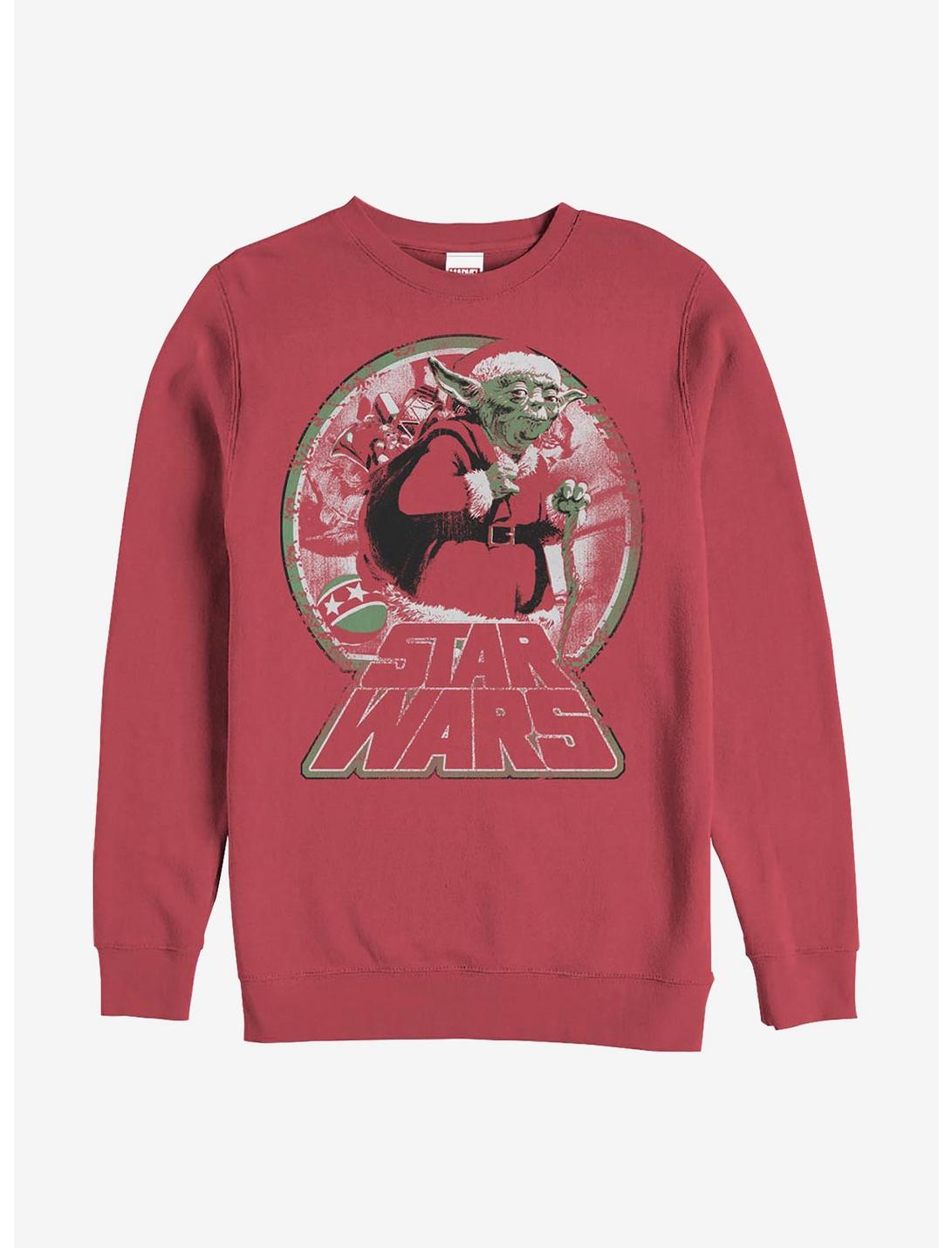 Star Wars Yoda Bringing Joy Crew Sweatshirt, RED, hi-res