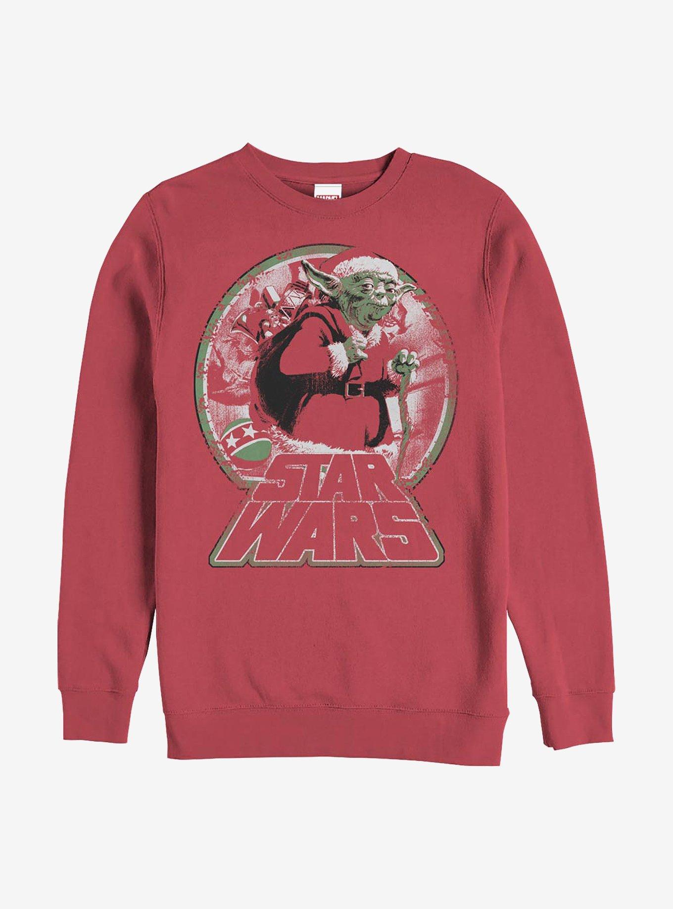 Star Wars Yoda Bringing Joy Crew Sweatshirt, RED, hi-res