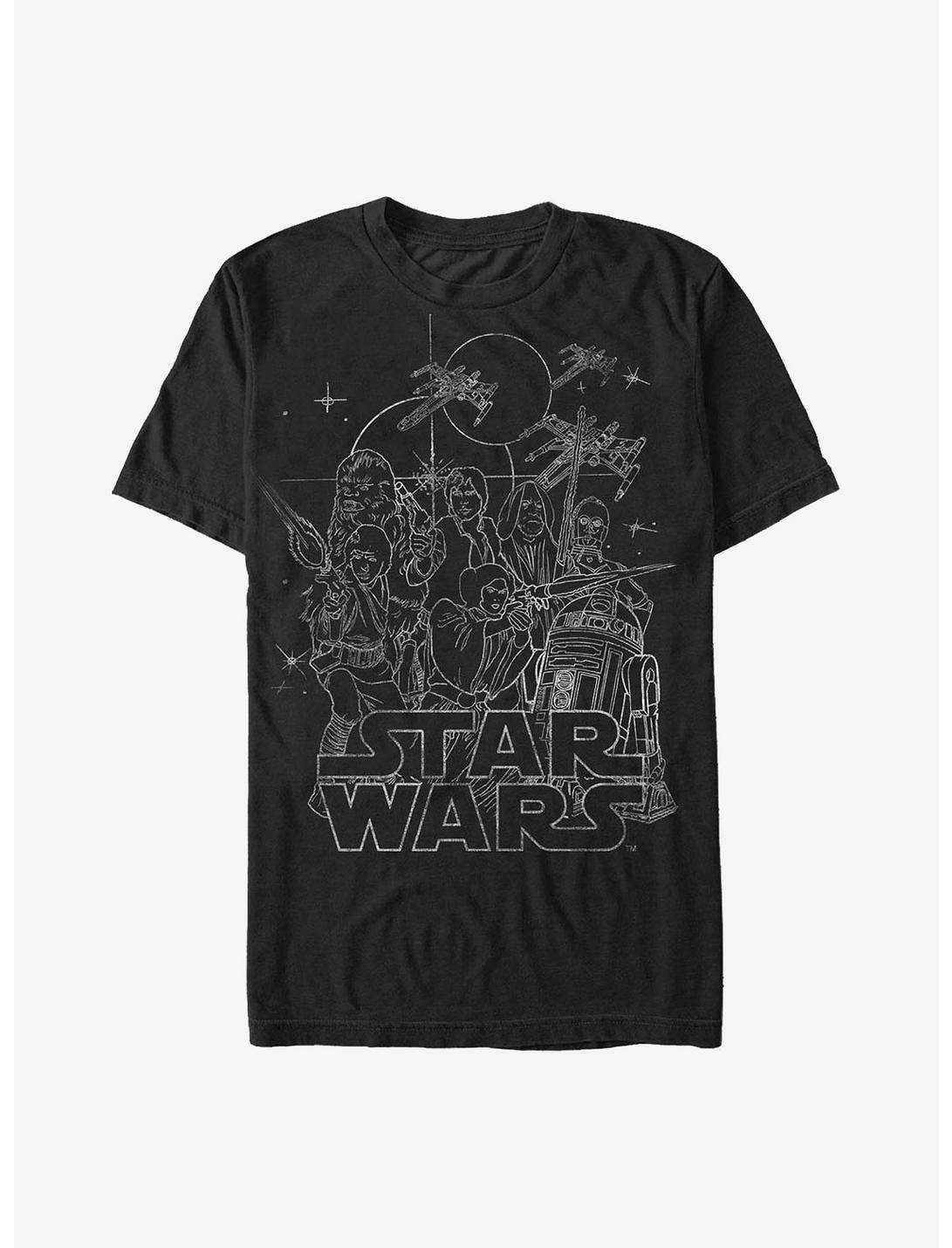 Star Wars Hero Lines T-Shirt, BLACK, hi-res
