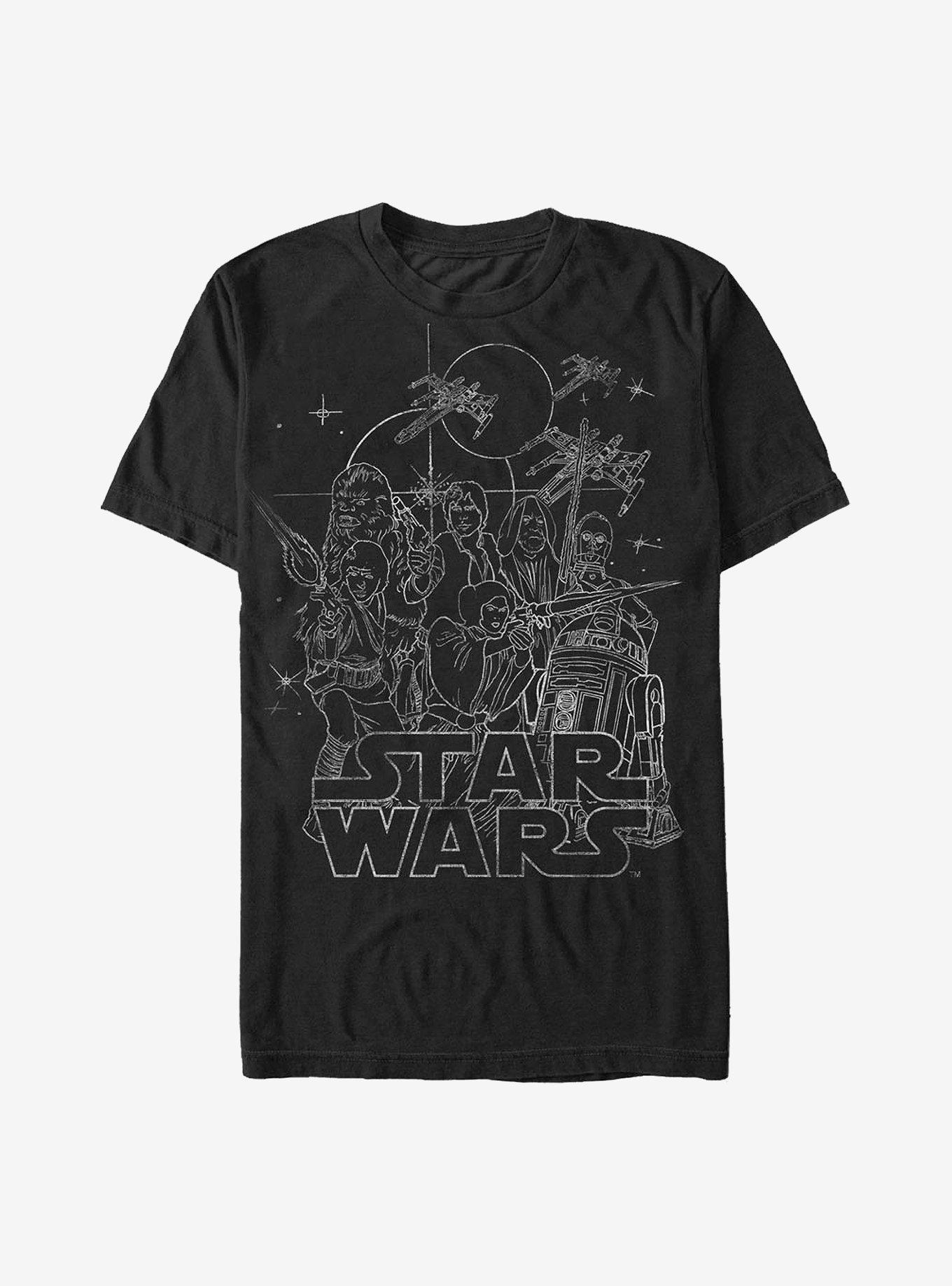 Star Wars Hero Lines T-Shirt, BLACK, hi-res