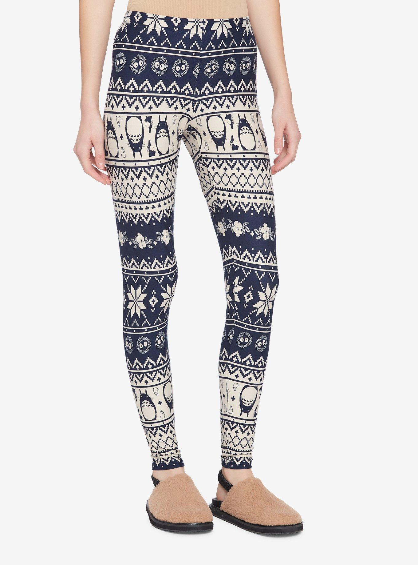 Studio Ghibli My Neighbor Totoro Navy Fair Isle Leggings, MULTI, hi-res