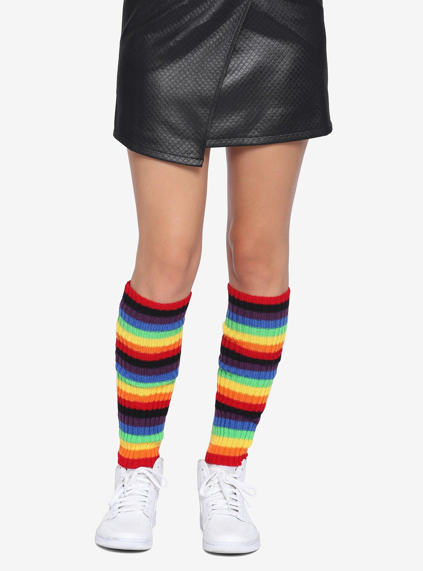 Rainbow Knit Leg Warmers, , hi-res