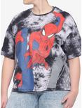 Her Universe Marvel Spider-Man In Action Tie-Dye Girls T-Shirt Plus Size, MULTI, hi-res