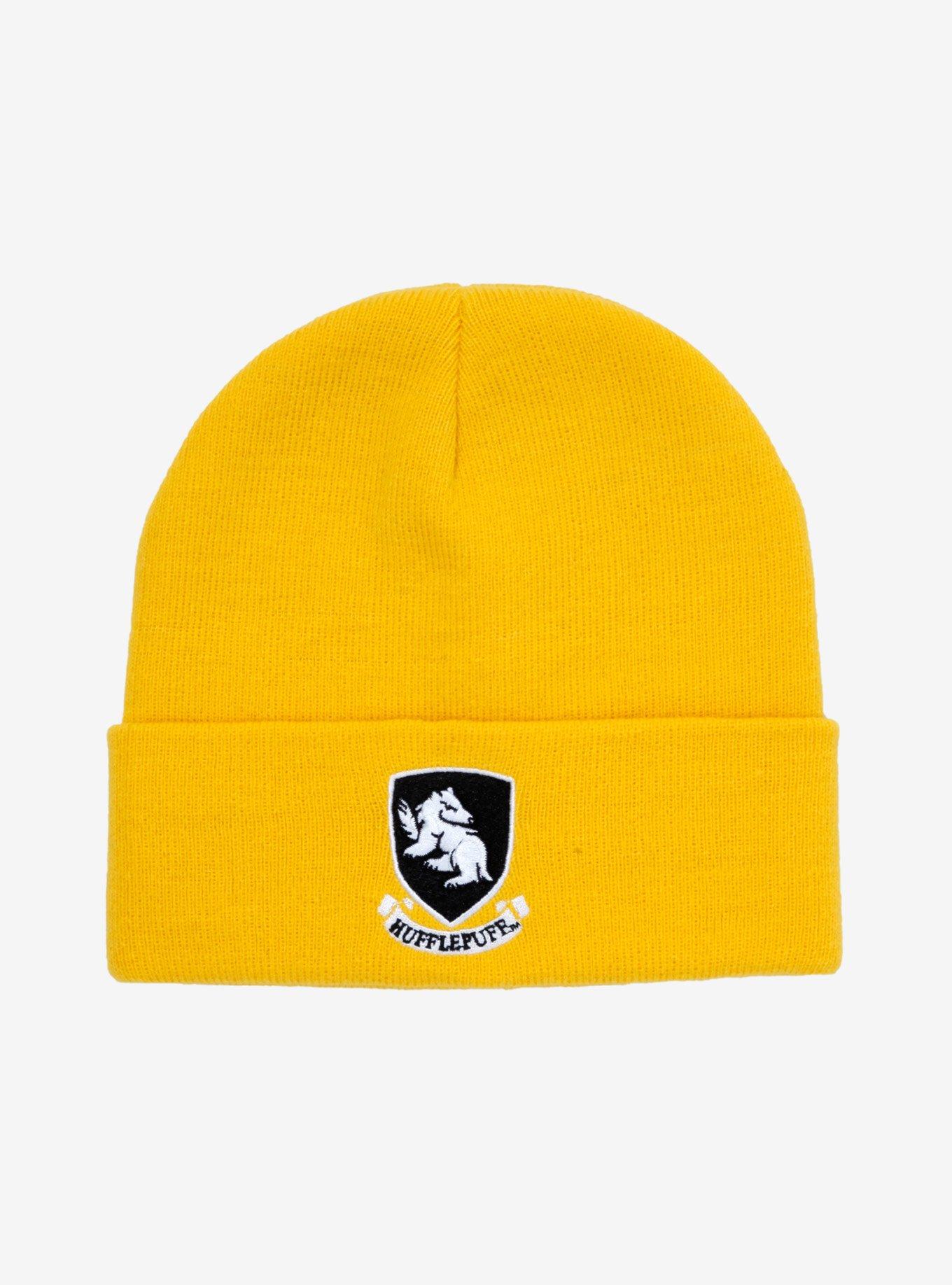 Harry Potter Hufflepuff Crest Cuff Beanie - BoxLunch Exclusive, , hi-res