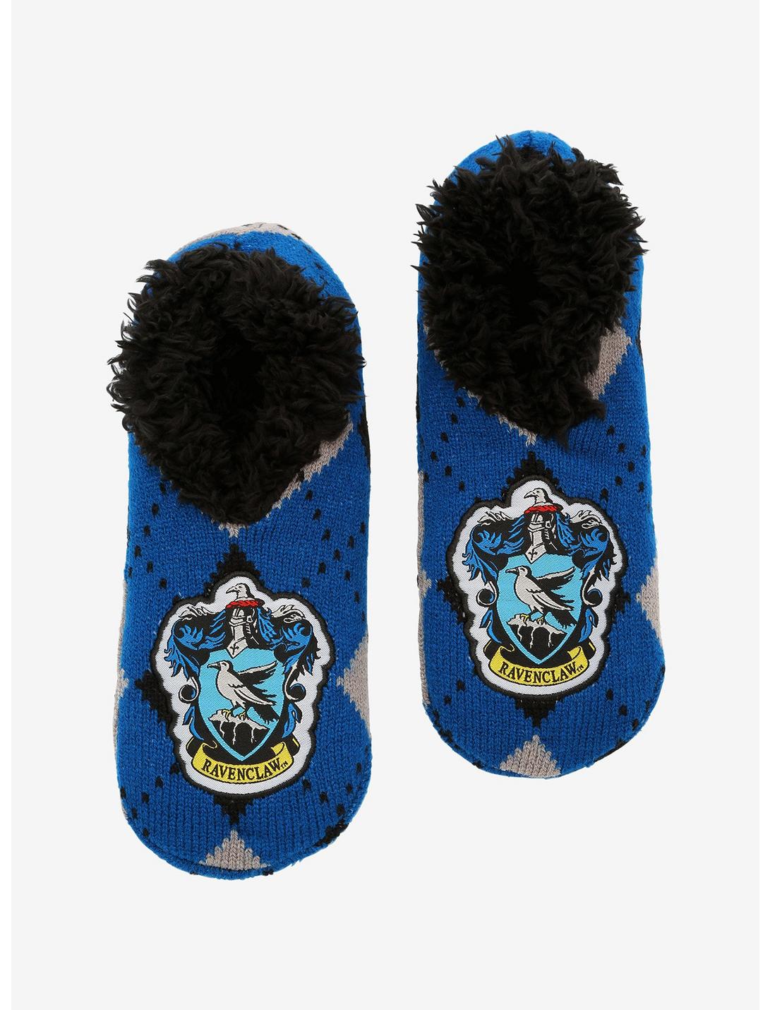Harry Potter Ravenclaw Argyle Logo Slipper Socks - BoxLunch Exclusive, , hi-res