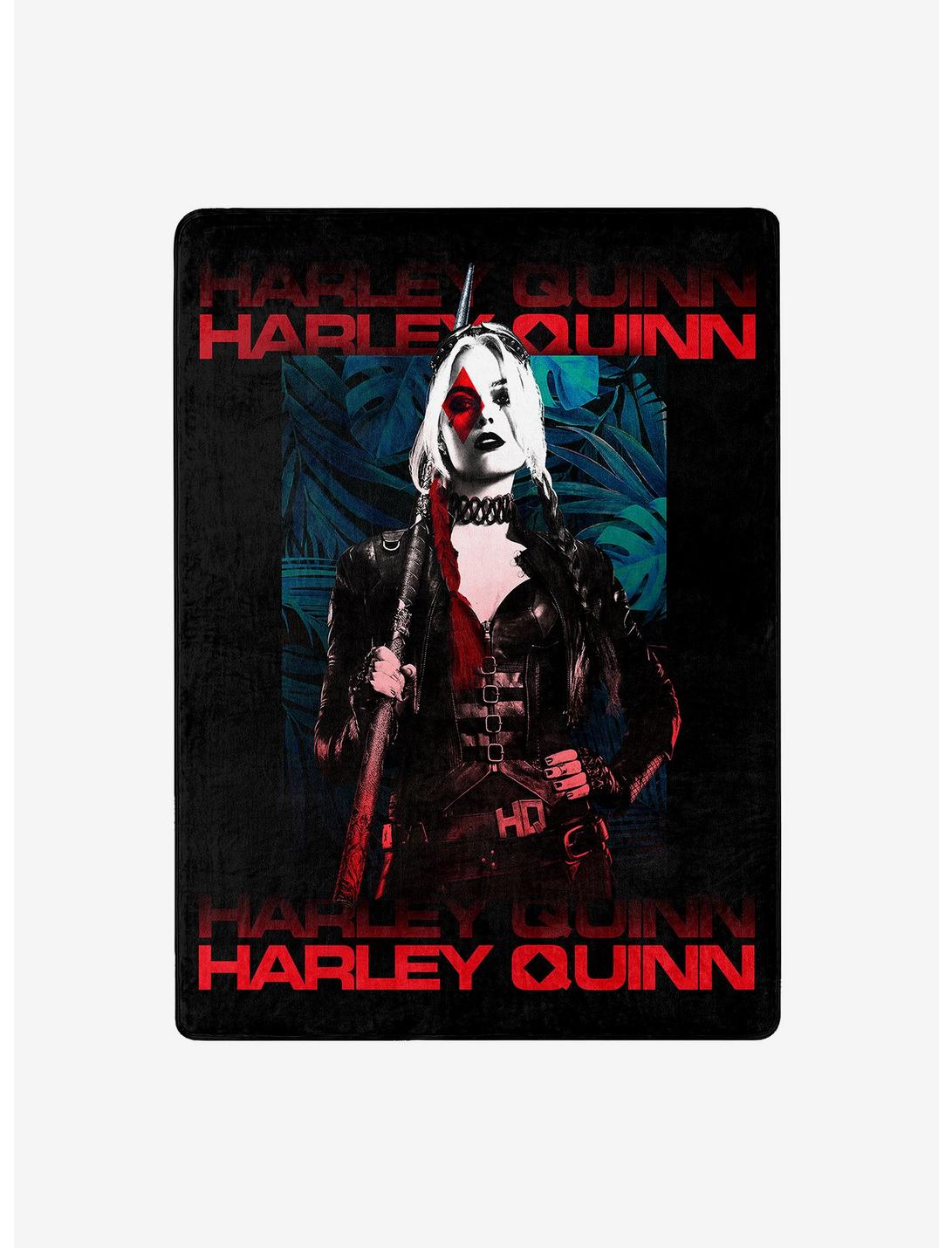 DC Comics Harley Quinn Suicide Squad 2 Tropical Floral Silk Touch Throw, , hi-res