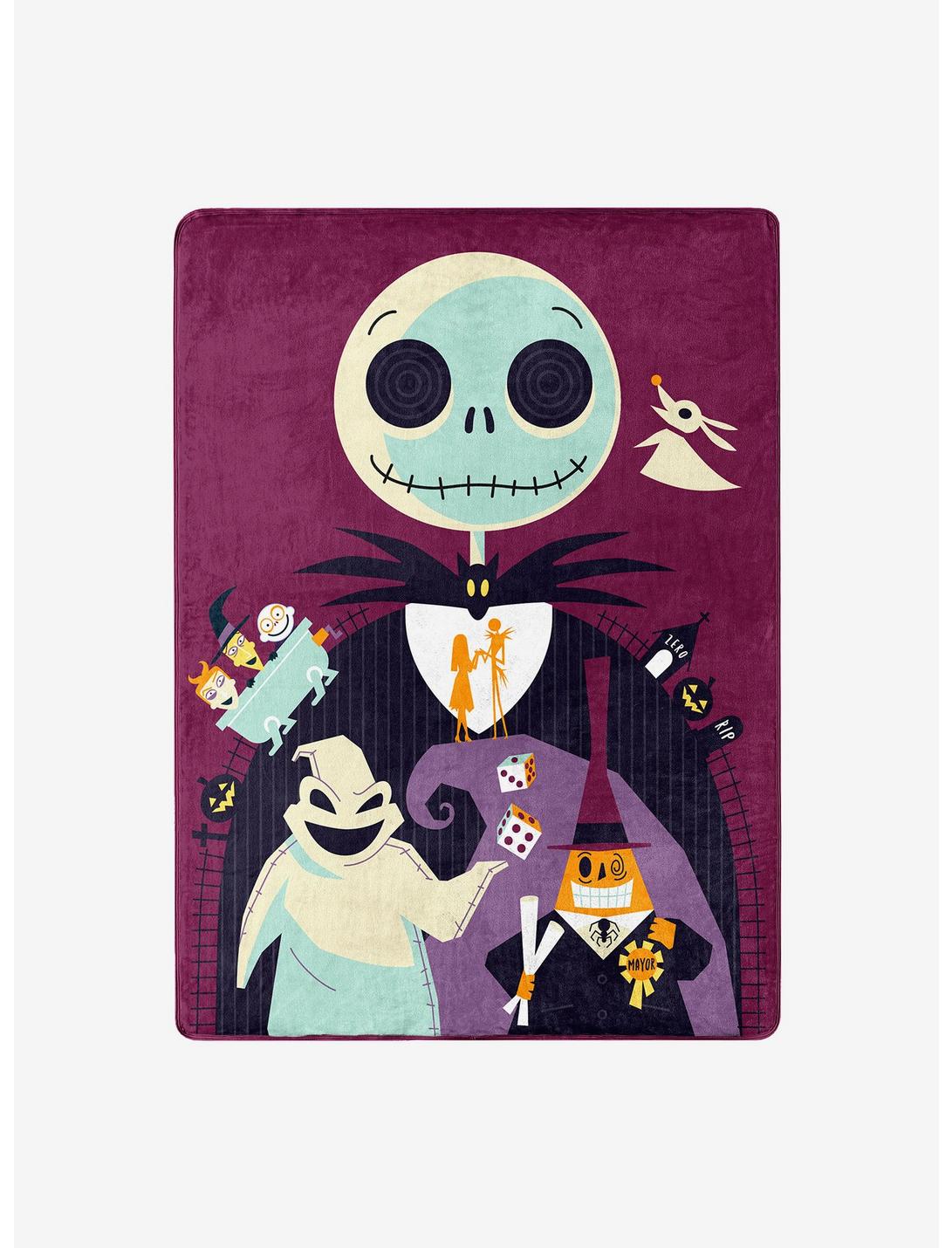 The Nightmare Before Christmas Xmas Psychedelic World Silk Touch Throw, , hi-res