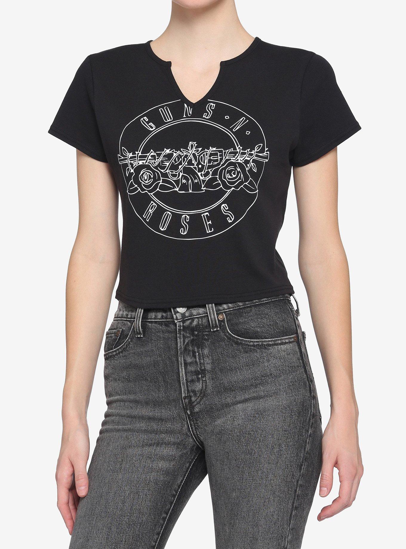 Guns N' Roses Logo Girls Babydoll T-Shirt, BLACK, hi-res