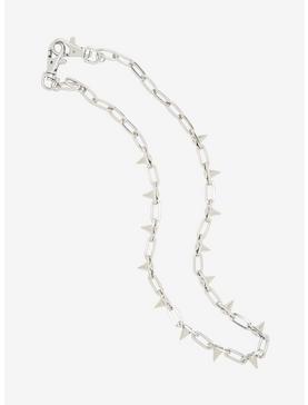 Silver Spikes & Links 24 Inch Wallet Chain, , hi-res