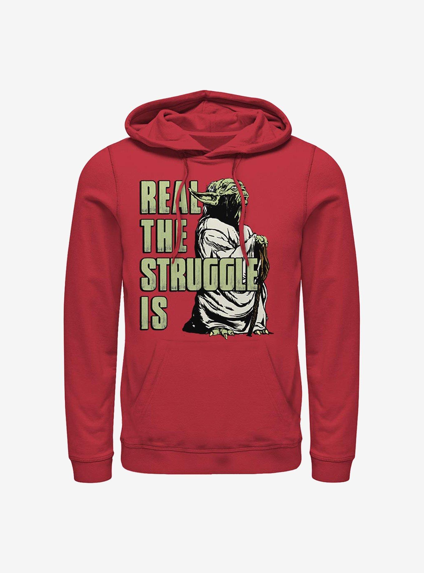 Star Wars Real The Struggle Is Hoodie, RED, hi-res