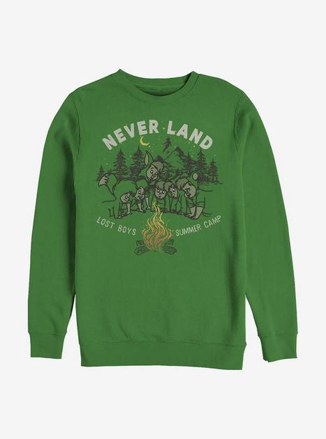 Disney Peter Pan Camp Never Land Crew Sweatshirt - GREEN | Hot Topic