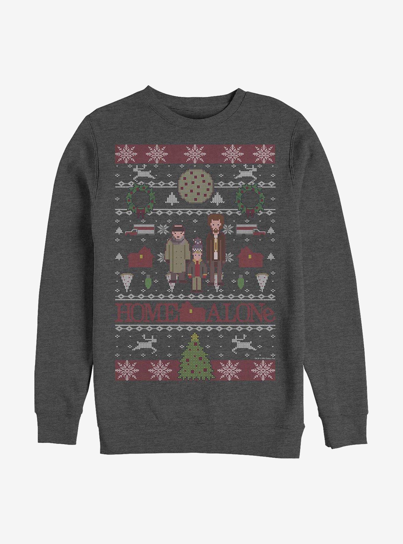 Home Alone Ugly Holiday Crew Sweatshirt, CHAR HTR, hi-res